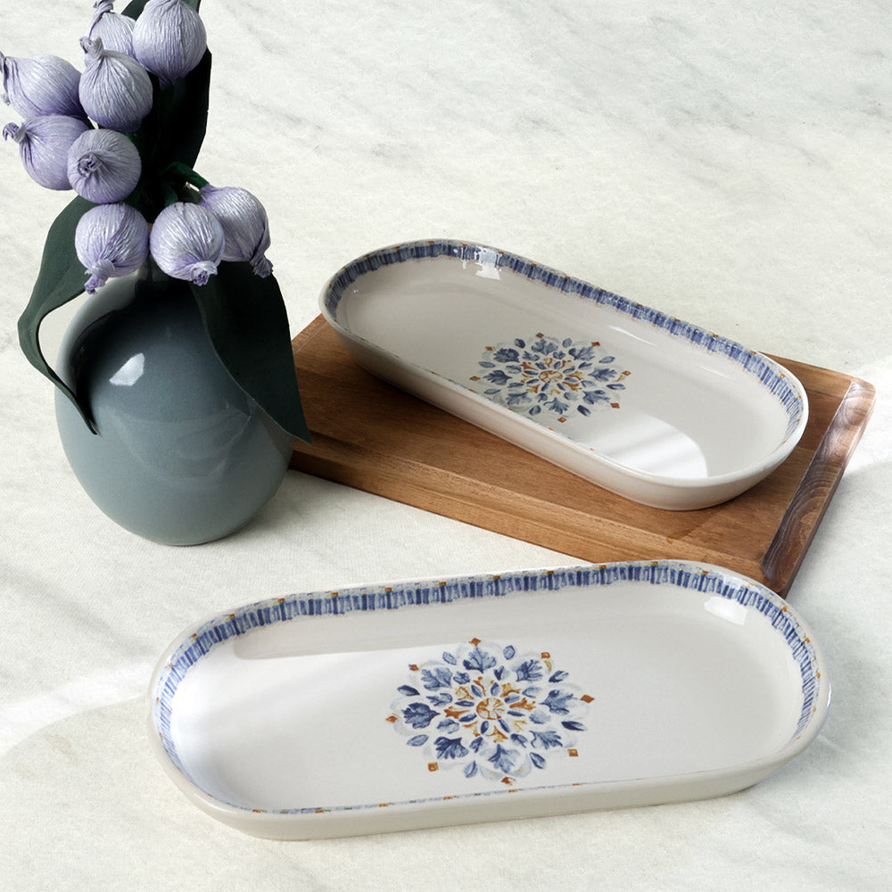 Sapphire Noyan Boat Plate 26 Cm 2 Pieces