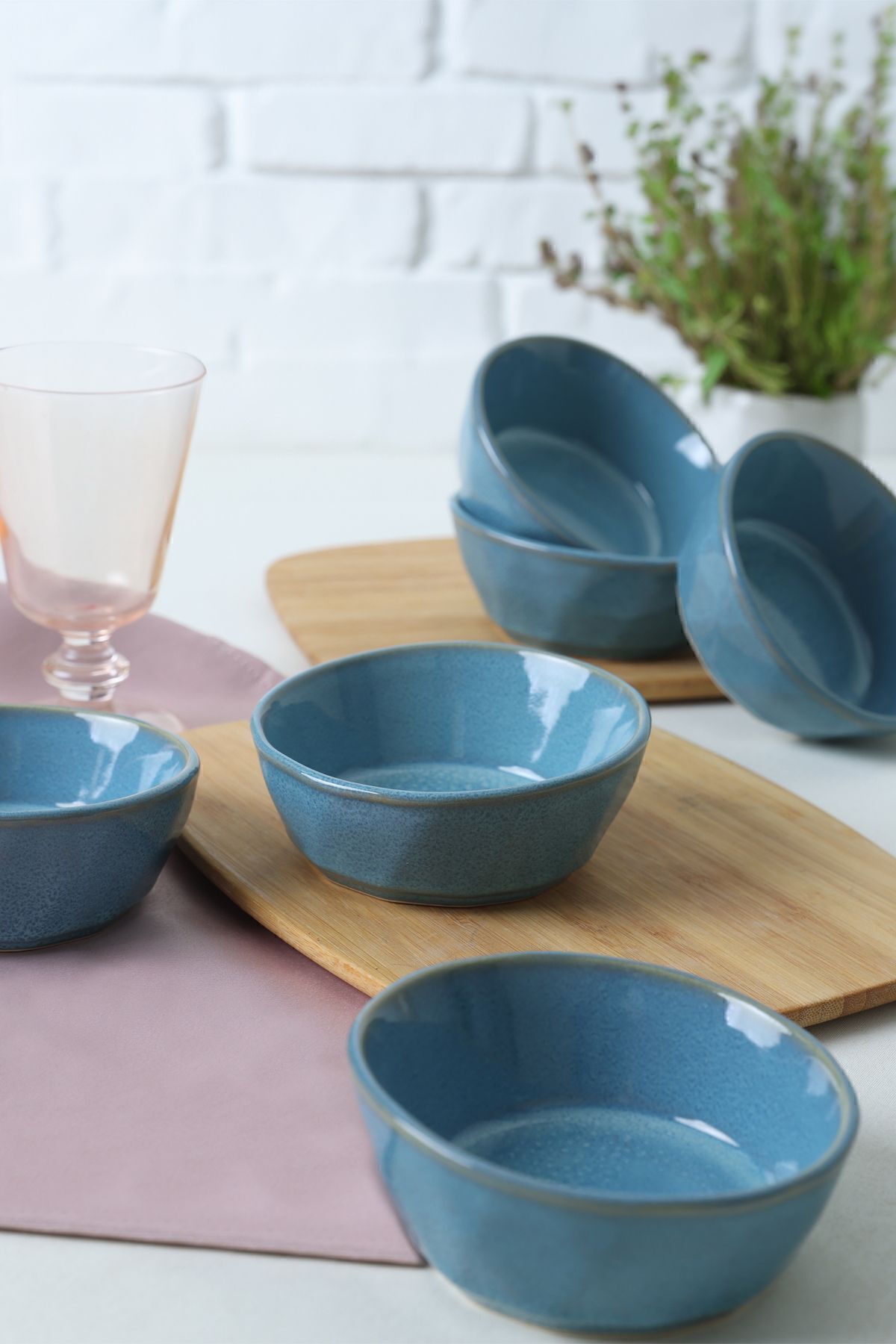 Granite Turquoise Crystal Snack Bowl 12 cm 6 Pieces