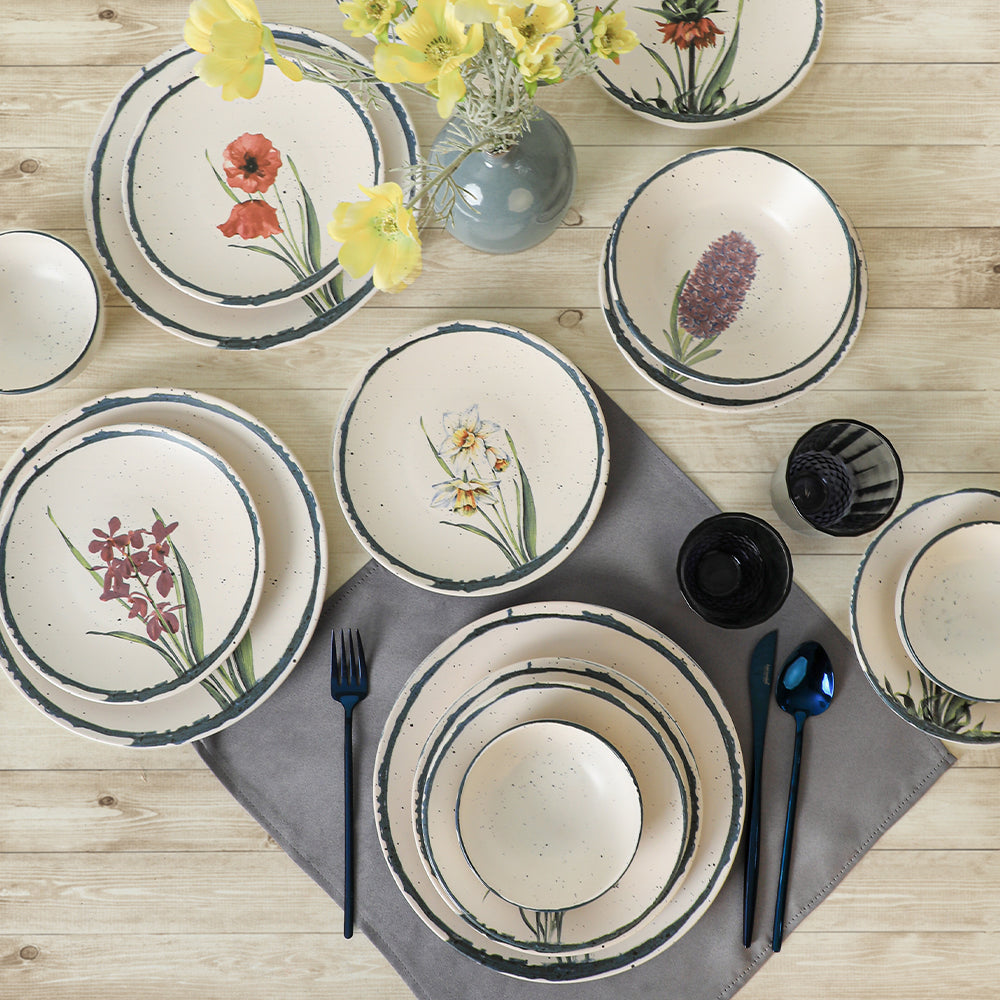 Anatolian Flowers Dinner Set 24 Pieces for 6 People