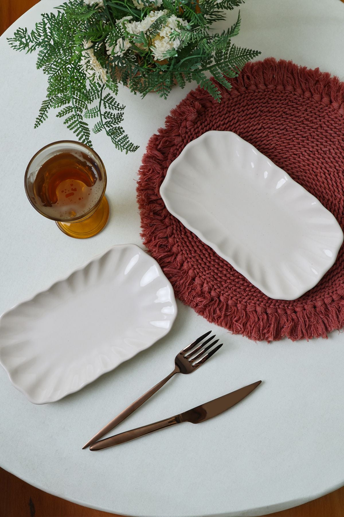 Cream Sirius Boat Plate 23 cm 2 Pieces