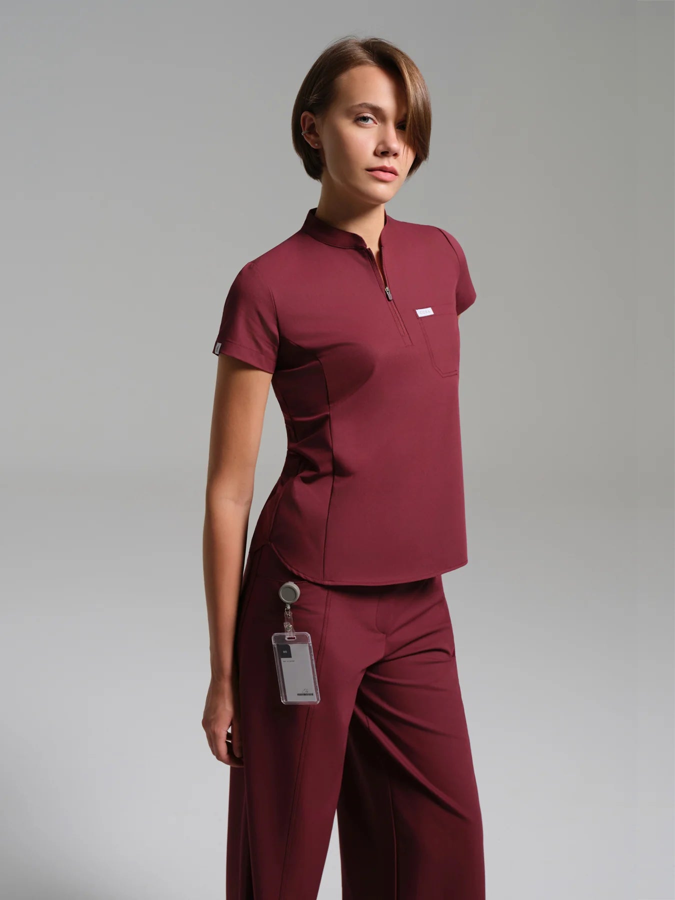Cosa Atria® Women's Wide Leg Trousers - Burgundy