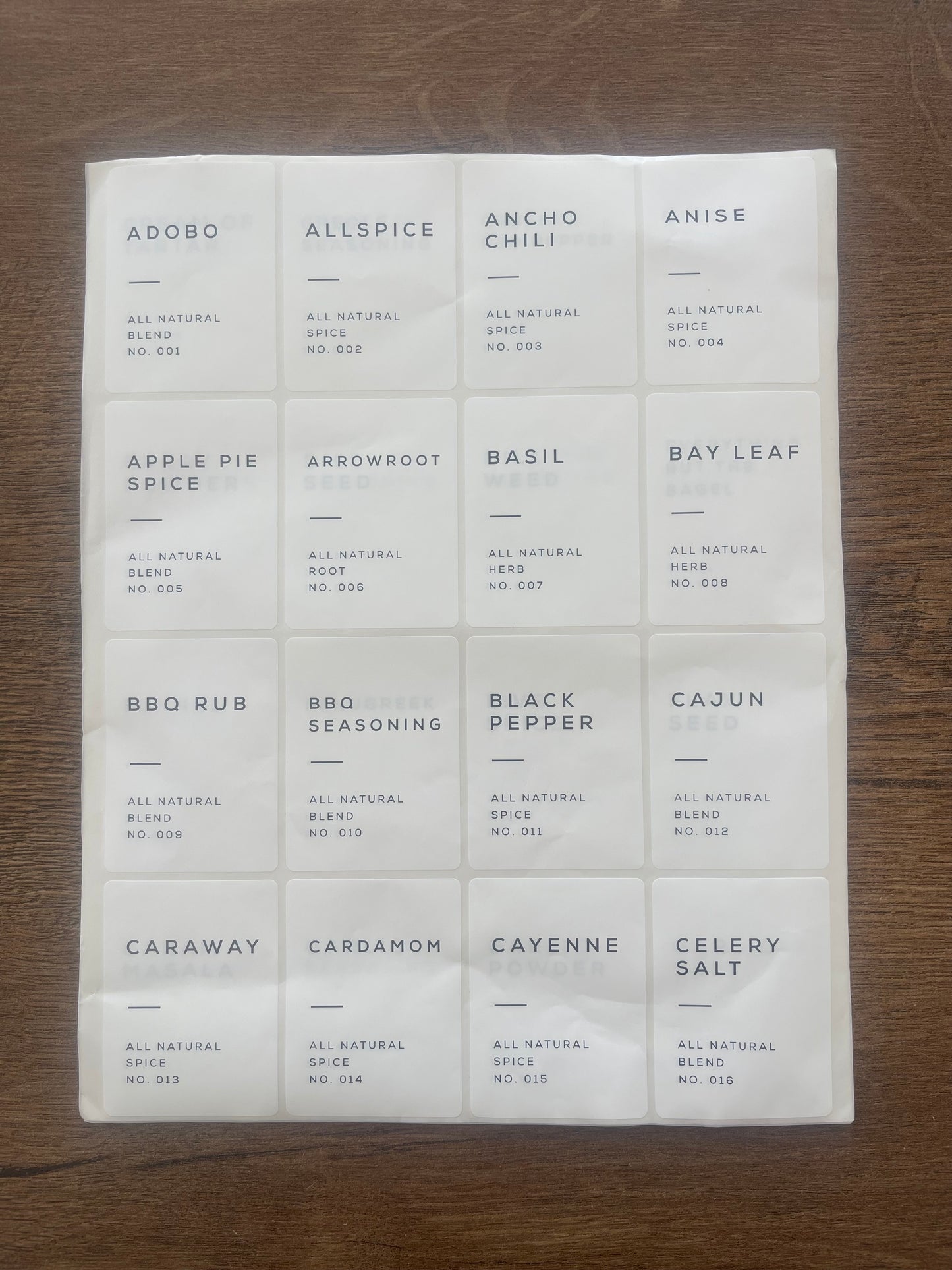 Spice Labels 160 pcs
