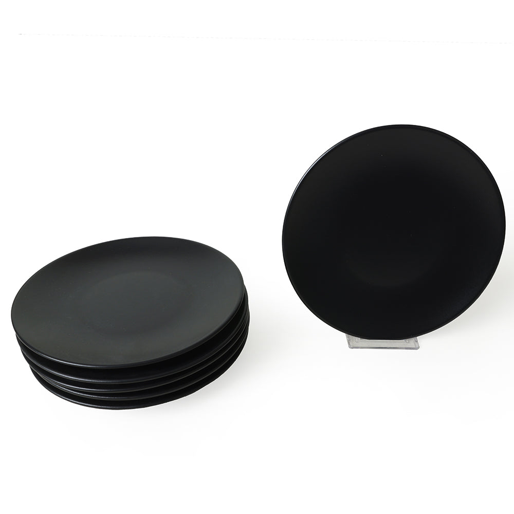 Matte Black Aegean Cake Plate 20 Cm 6 Pieces