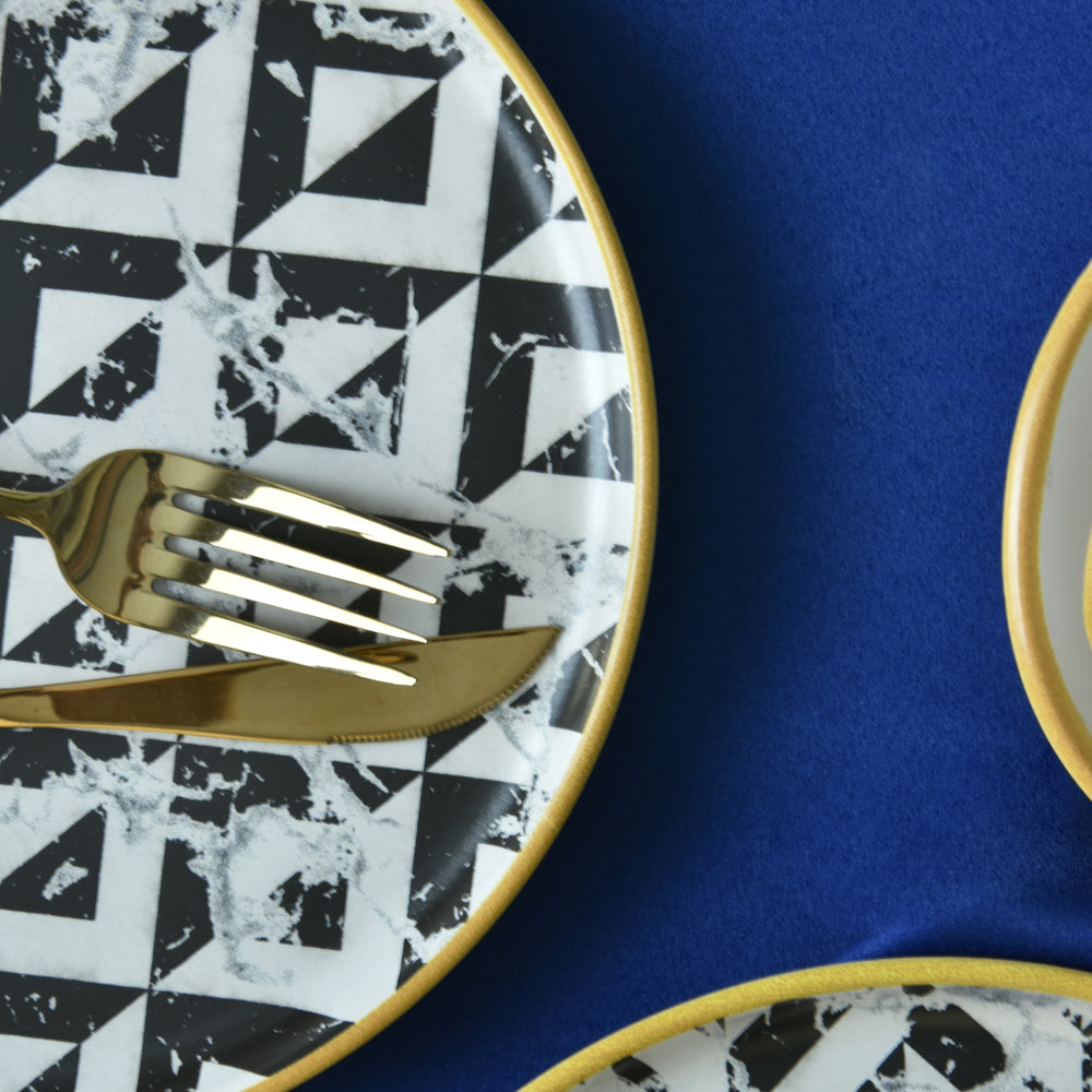 Trigon Marble Breakfast Set 18 Pieces 6 Person