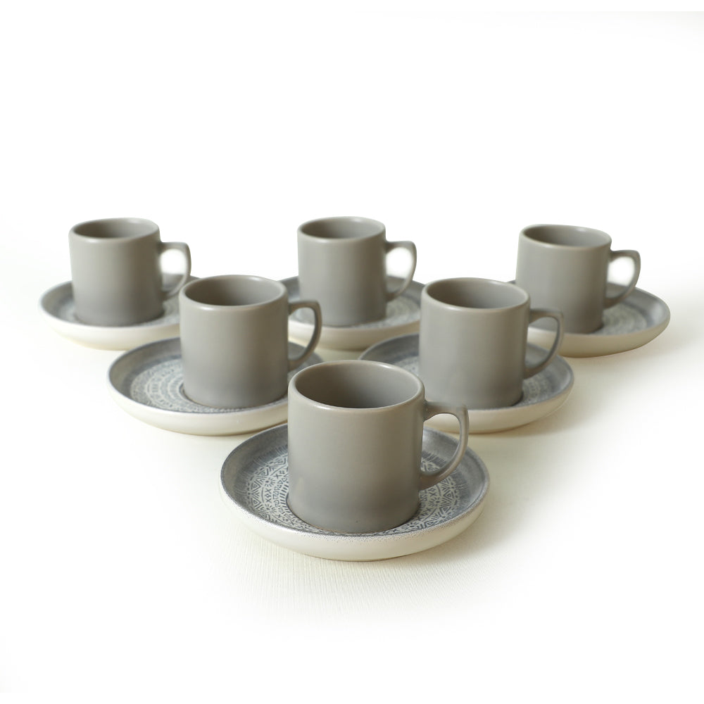 Stone Coffee Set 12 Pieces 6 Person