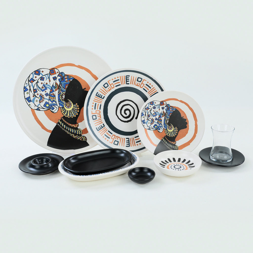 African Breakfast Set 50 Pieces for 6 People