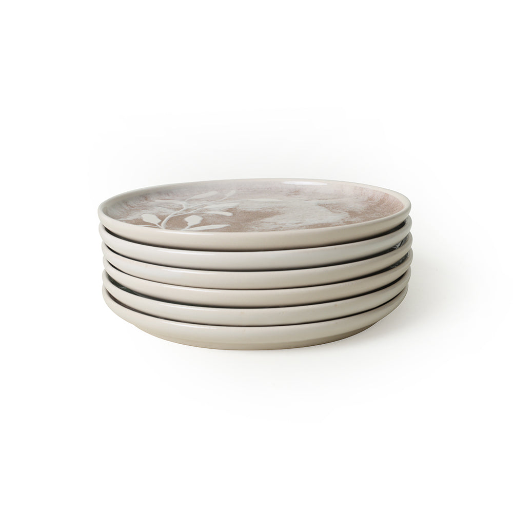 Deep Flowers Nordic Cake Plate 22 Cm 6 Pieces