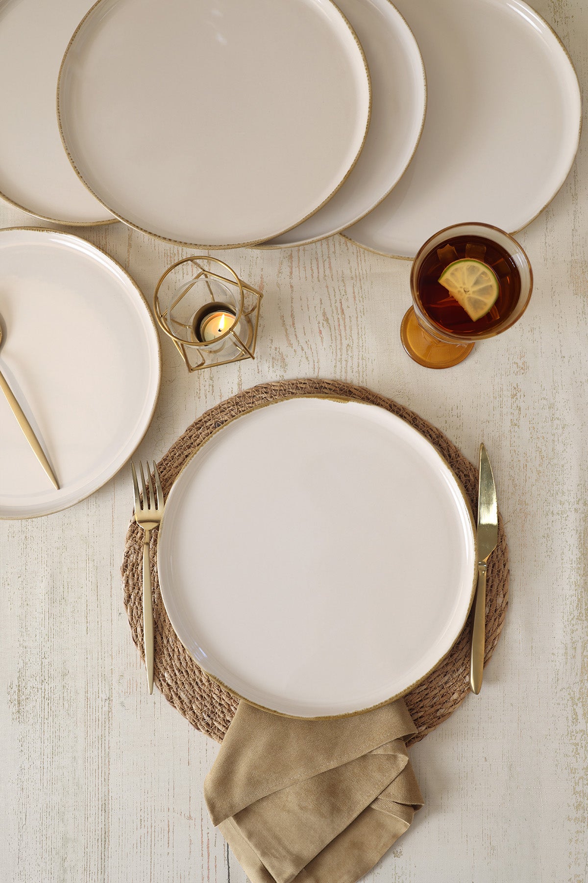Straw Nordic Serving Plate 28 cm 6 Pieces