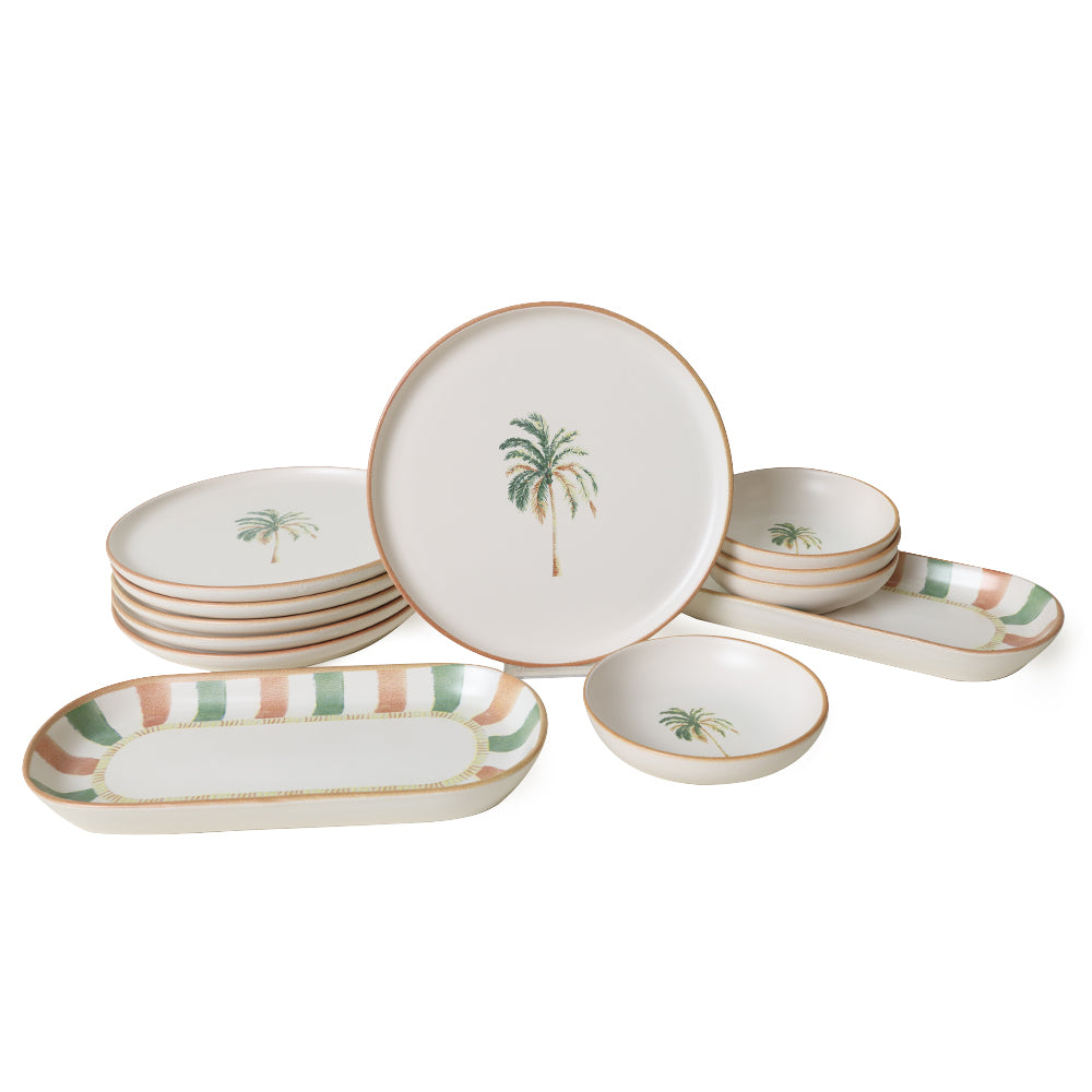 Bronze Palmiye Breakfast Set 12 Pieces 6 Person