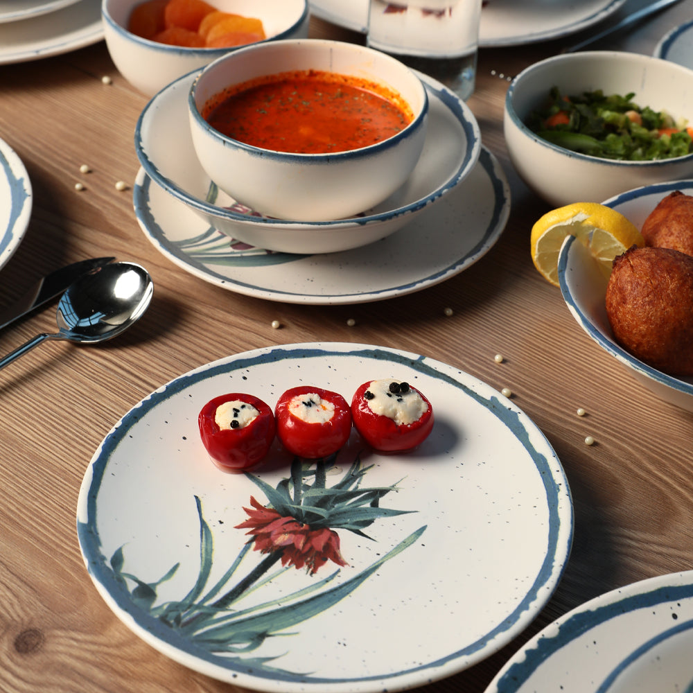 Anatolian Flowers Dinner Set 24 Pieces for 6 People