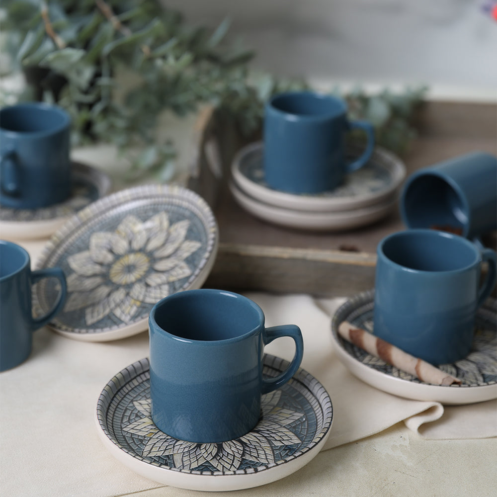 Mosaic Marvels Coffee Set 12 Pieces 6 Person