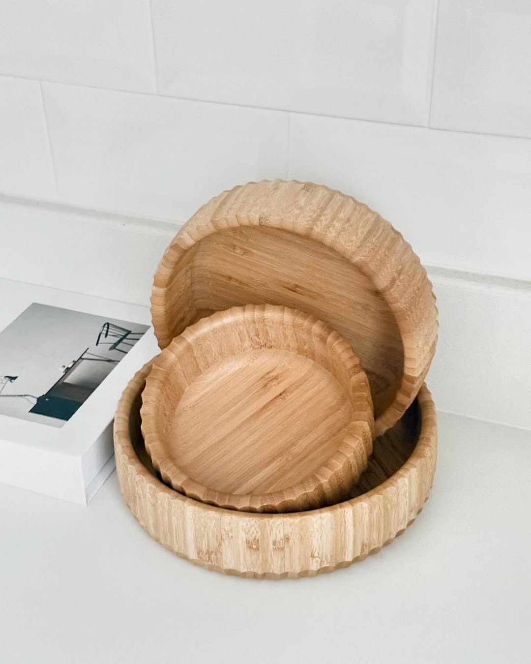3 Piece Bamboo Curve Bowl