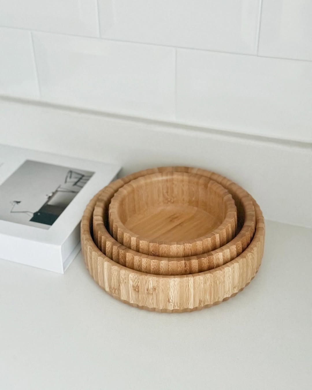 3 Piece Bamboo Curve Bowl