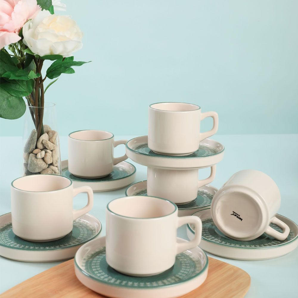 Maya Stackable Tea Set 12 Pieces for 6 People