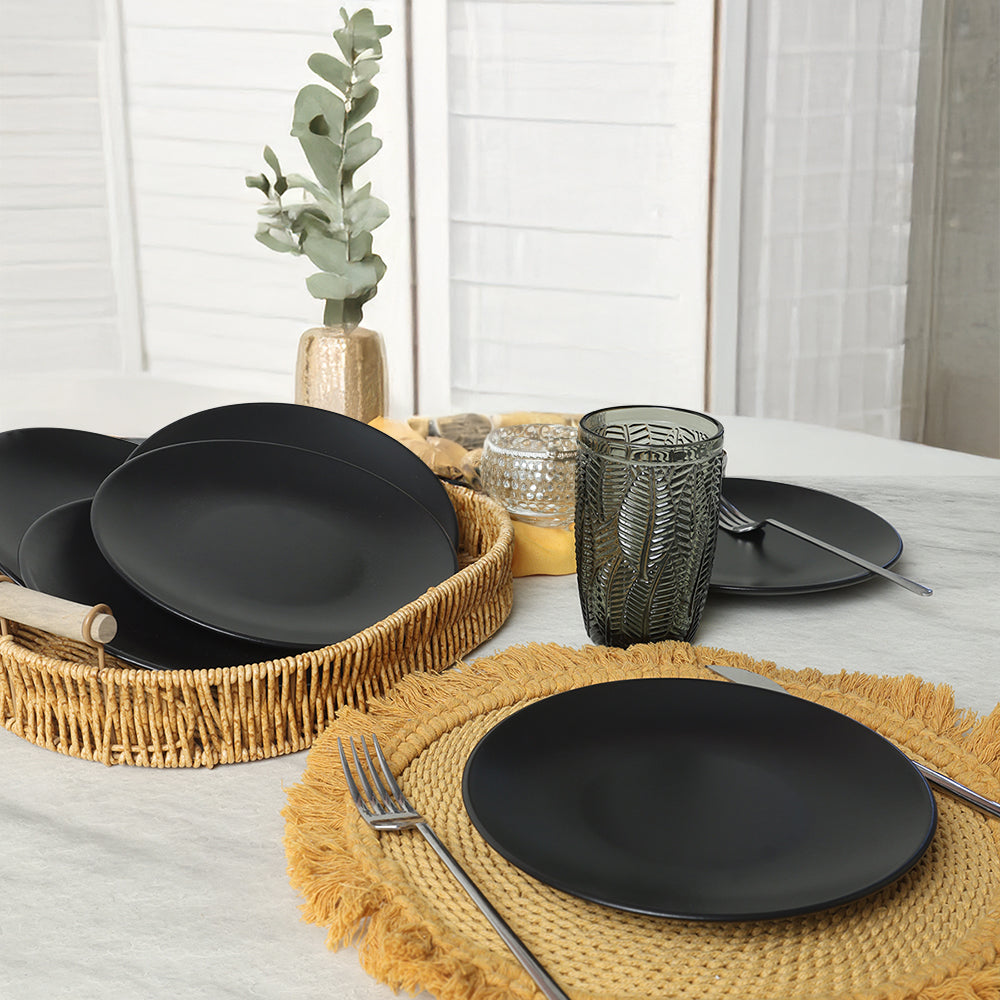 Matte Black Aegean Cake Plate 20 Cm 6 Pieces