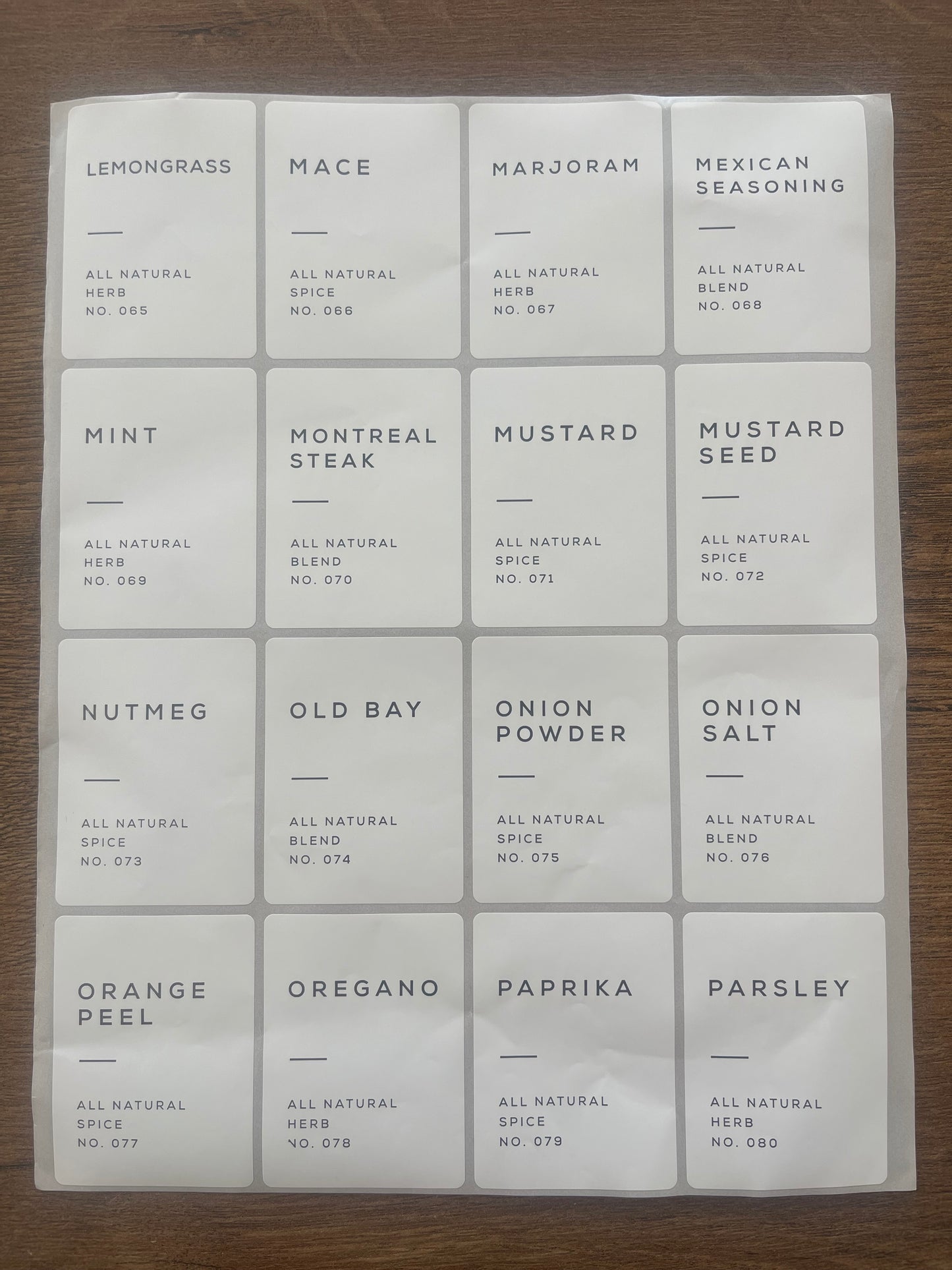 Spice Labels 160 pcs