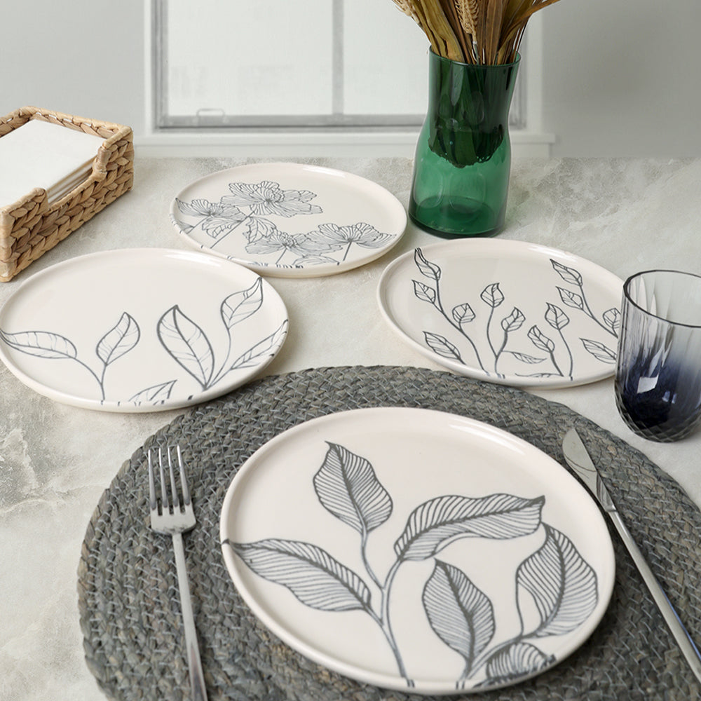 Leaf Traces Nordic Cake Plate 22 Cm 4 Pieces