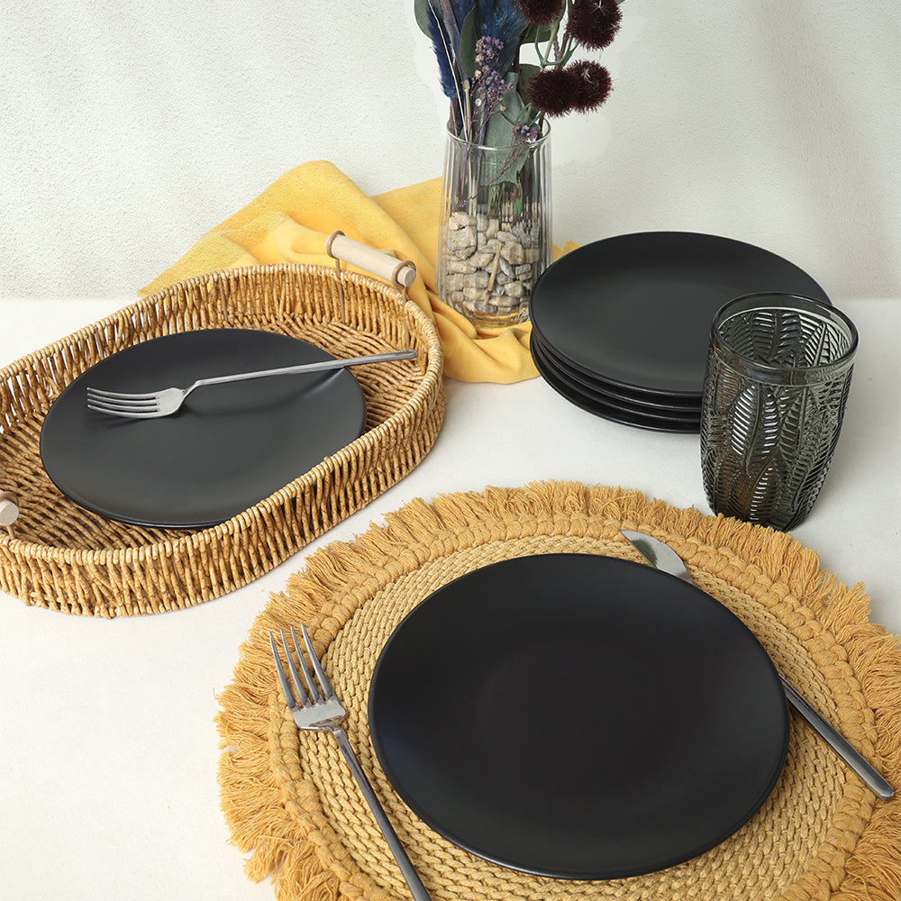 Matte Black Aegean Cake Plate 20 Cm 6 Pieces