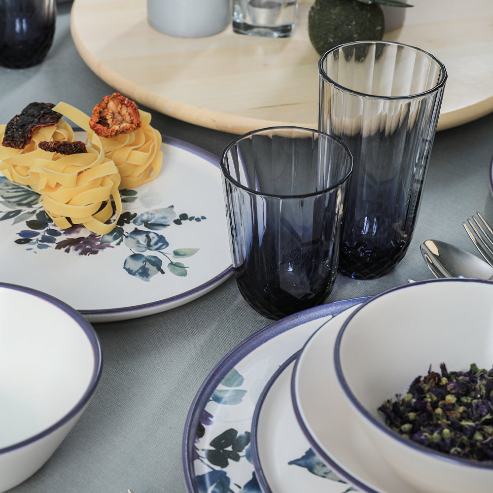 Purple Flower Dinner Set 24 Pieces for 6 People