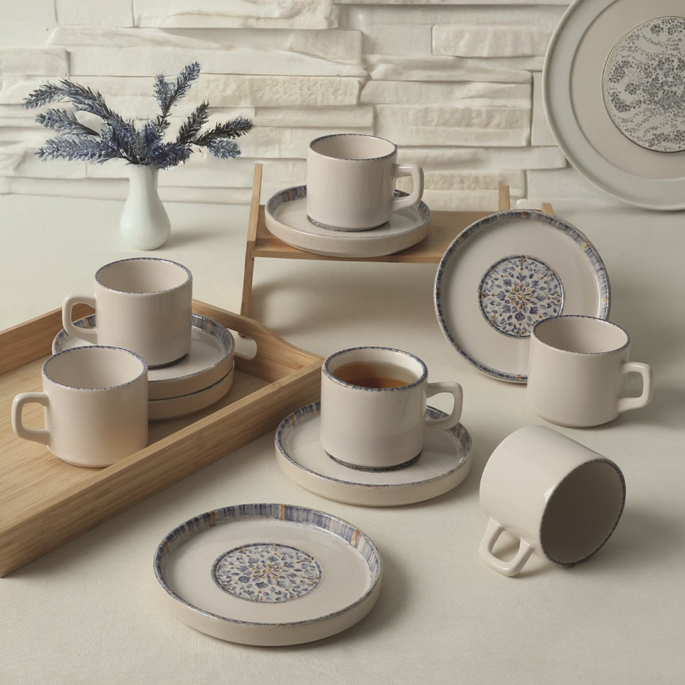 Sapphire Stackable Tea Set 12 Pieces for 6 People