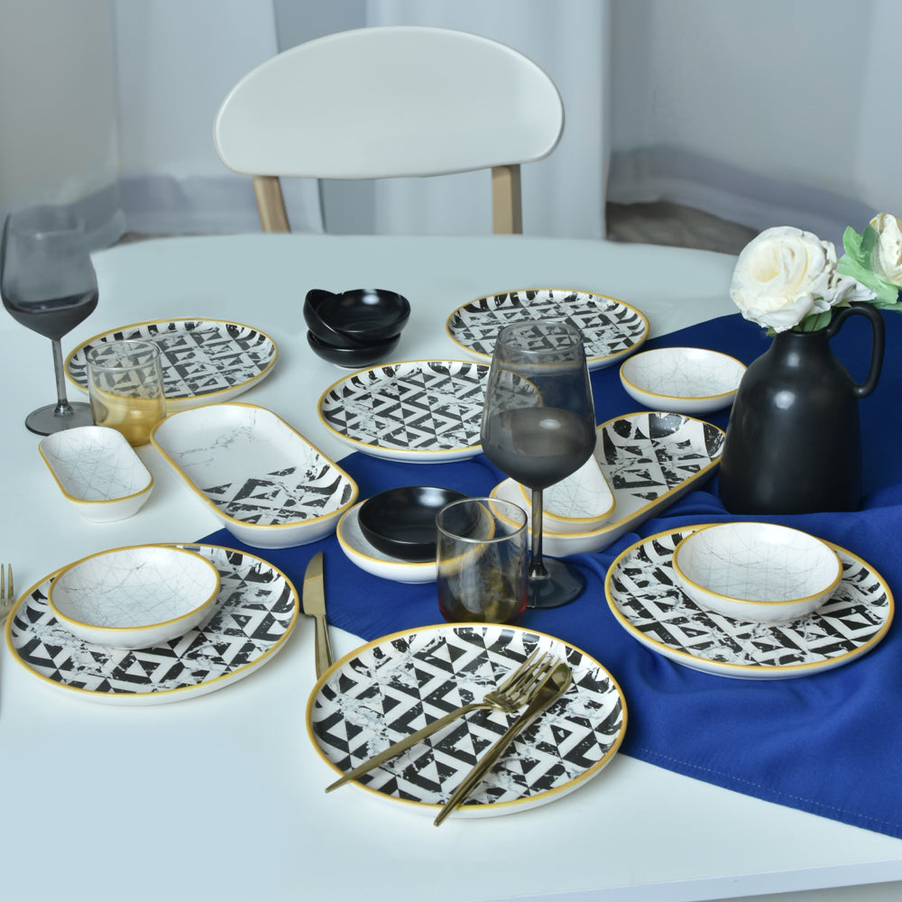 Trigon Marble Breakfast Set 18 Pieces 6 Person