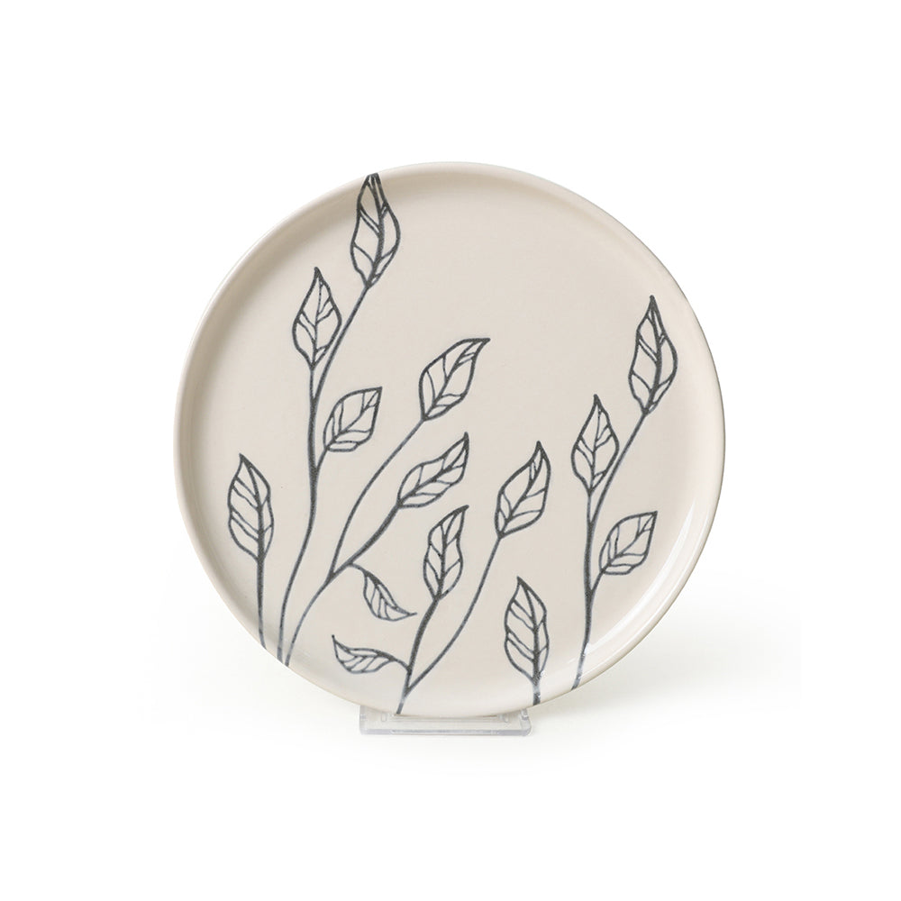 Leaf Traces Nordic Cake Plate 22 Cm 4 Pieces