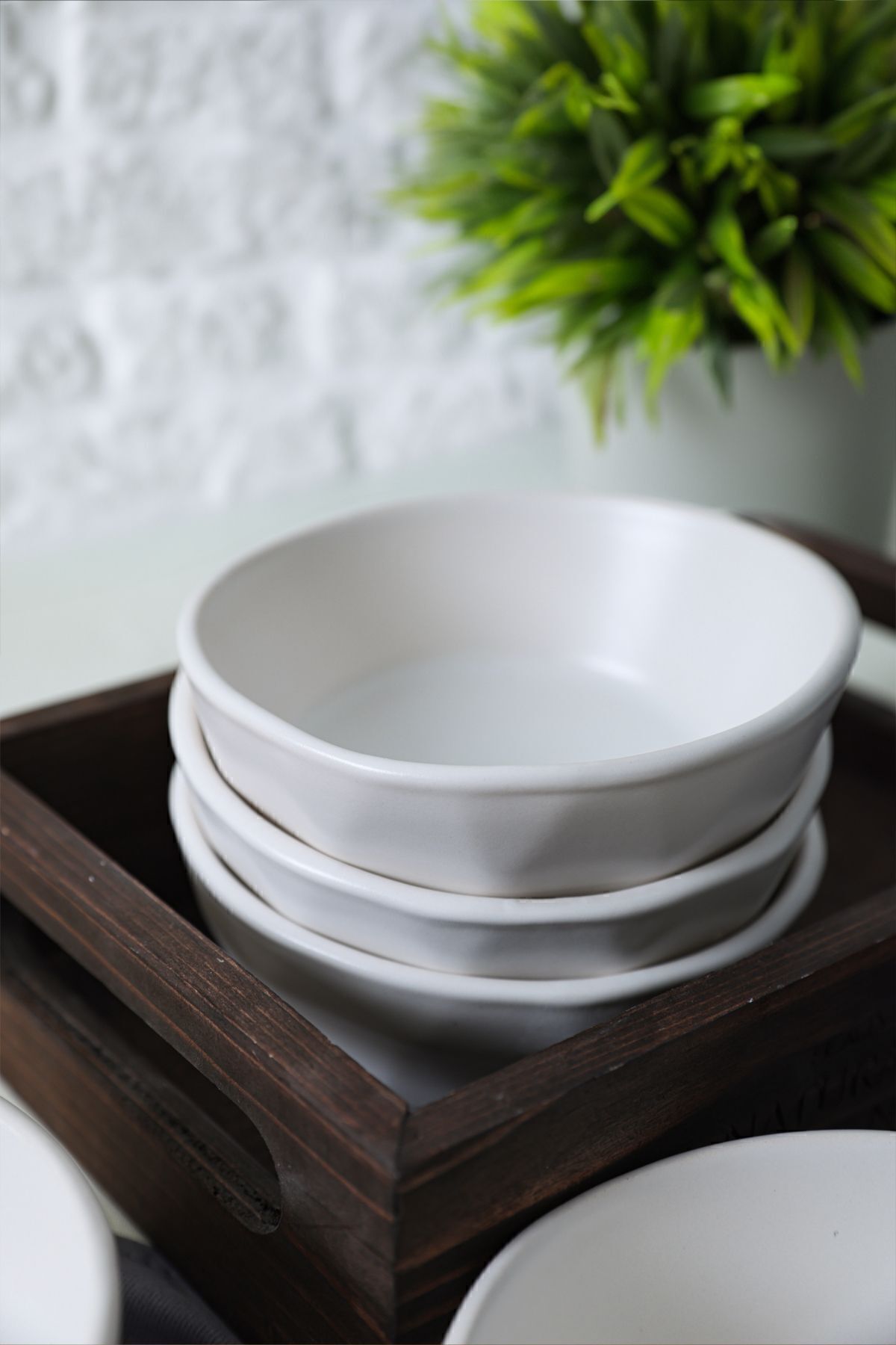 Matte White Crystal Snack Bowl 12 cm 6 Pieces