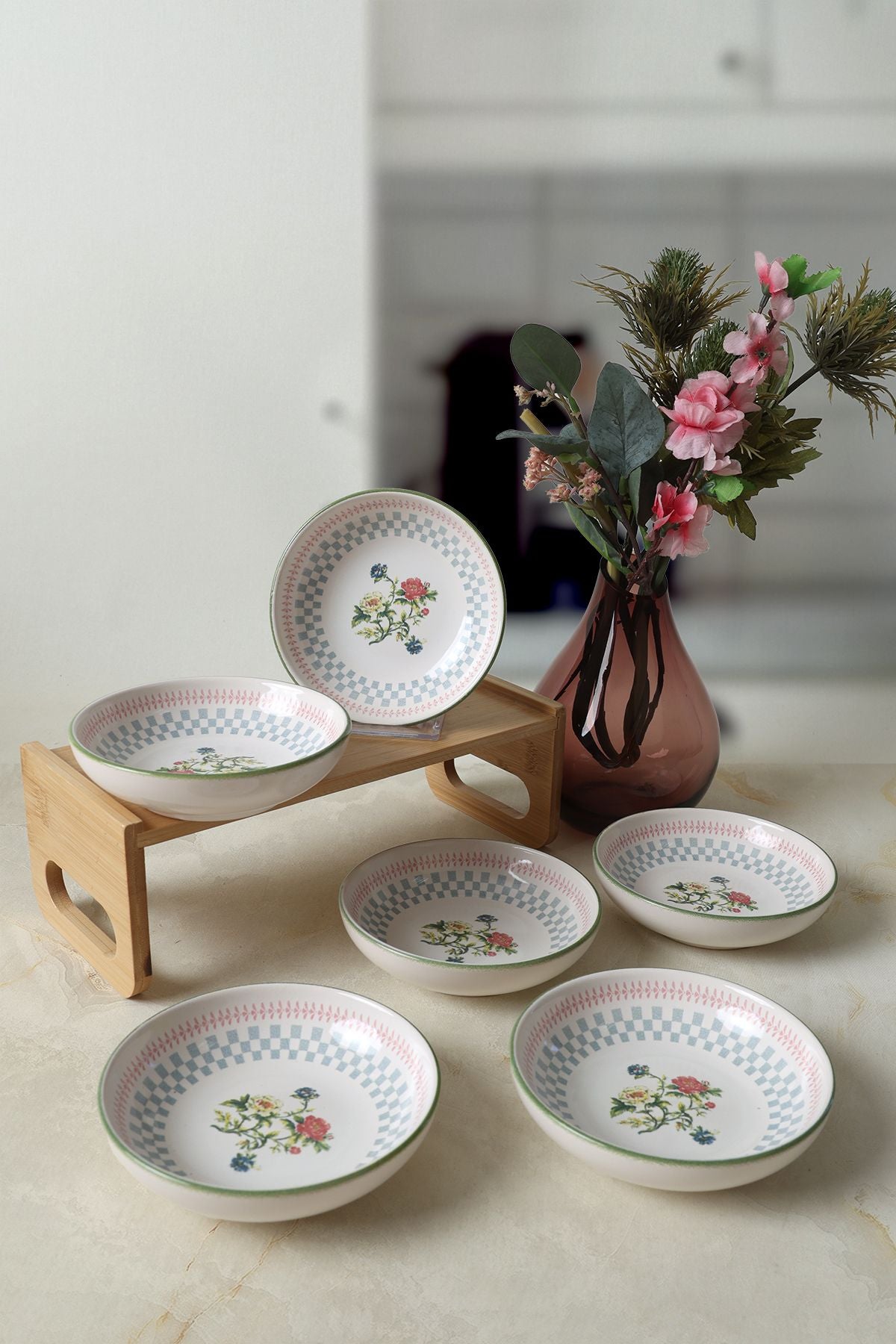 Rose Line Ring Snack Bowl 13 cm 6 Pieces