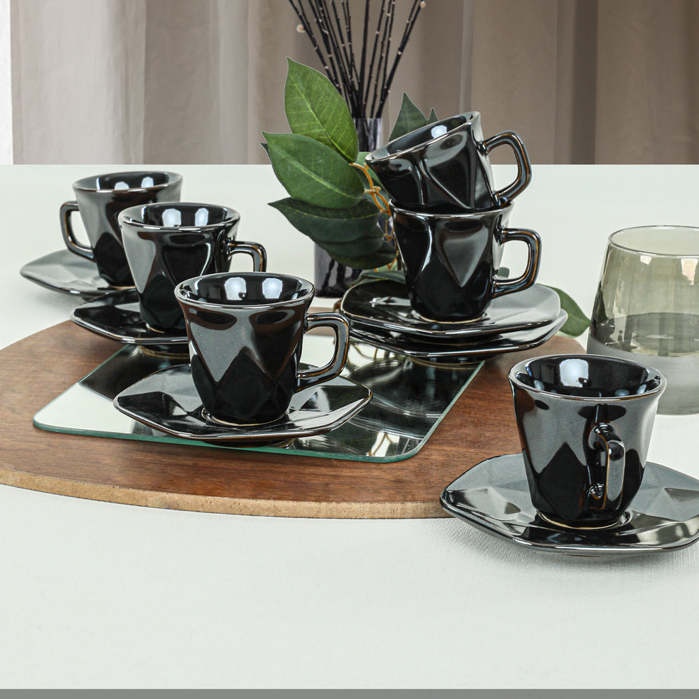 Shizen Crystal Coffee Cup Set 12 Pieces for 6 People