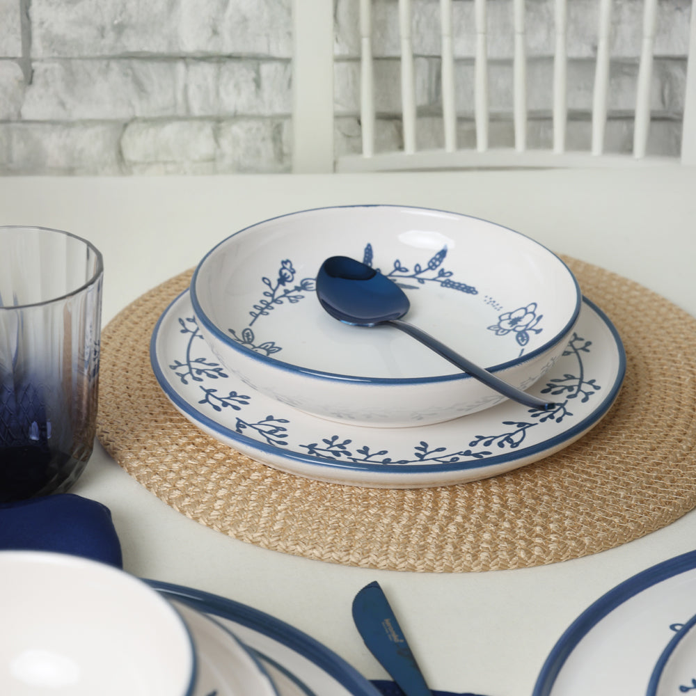 Blue Bloom Dinner Set 24 Pieces 6 Person
