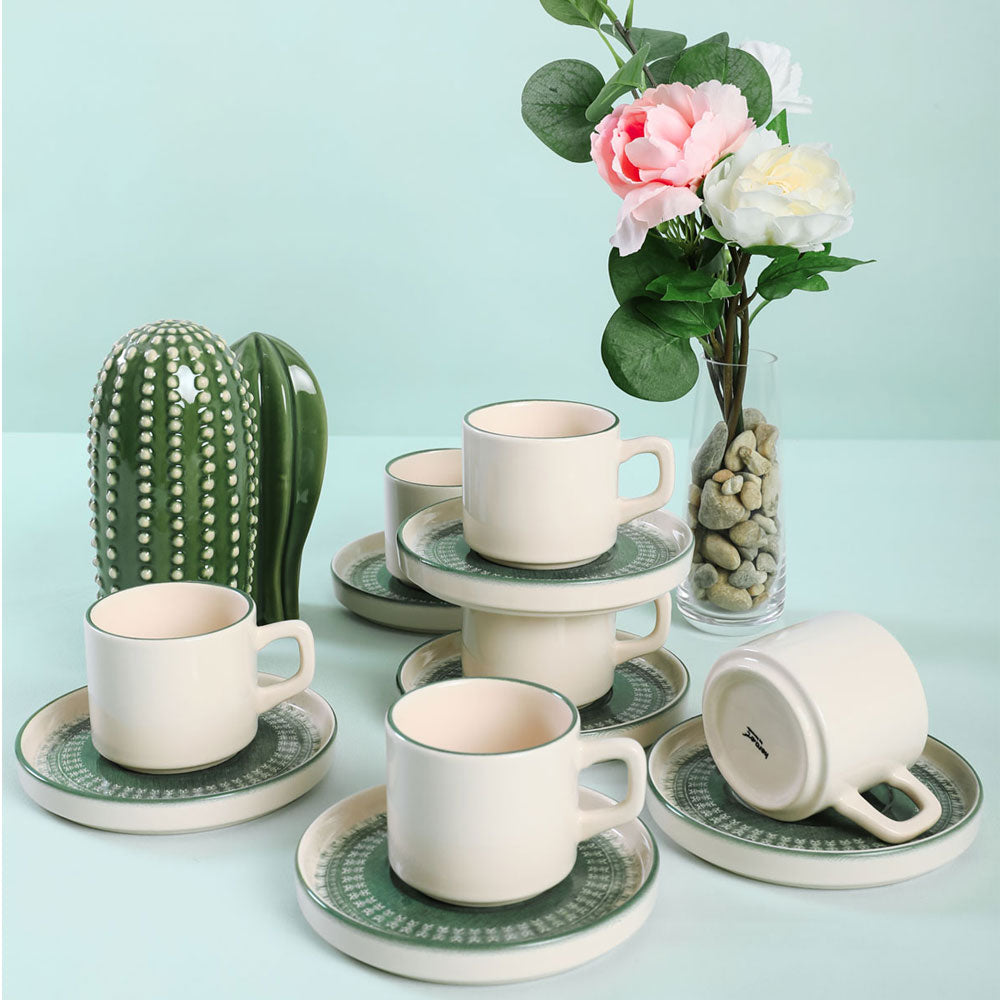 Maya Stackable Tea Set 12 Pieces for 6 People