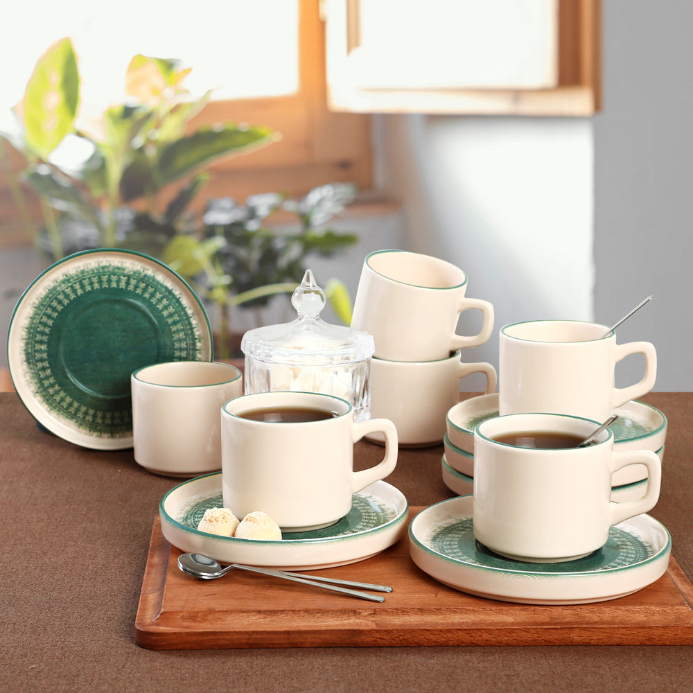 Maya Stackable Tea Set 12 Pieces for 6 People