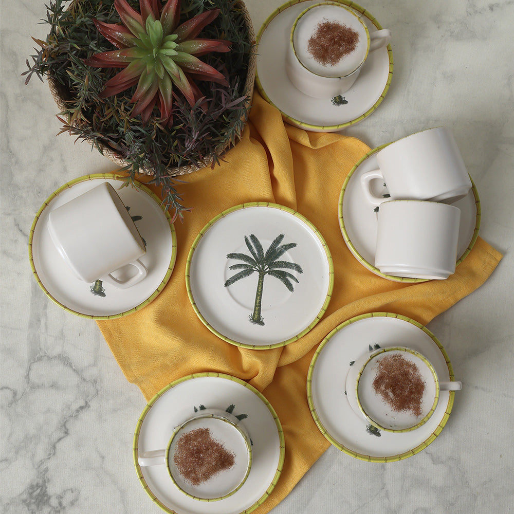 Palmiye Stackable Tea Set 12 Pieces for 6 People