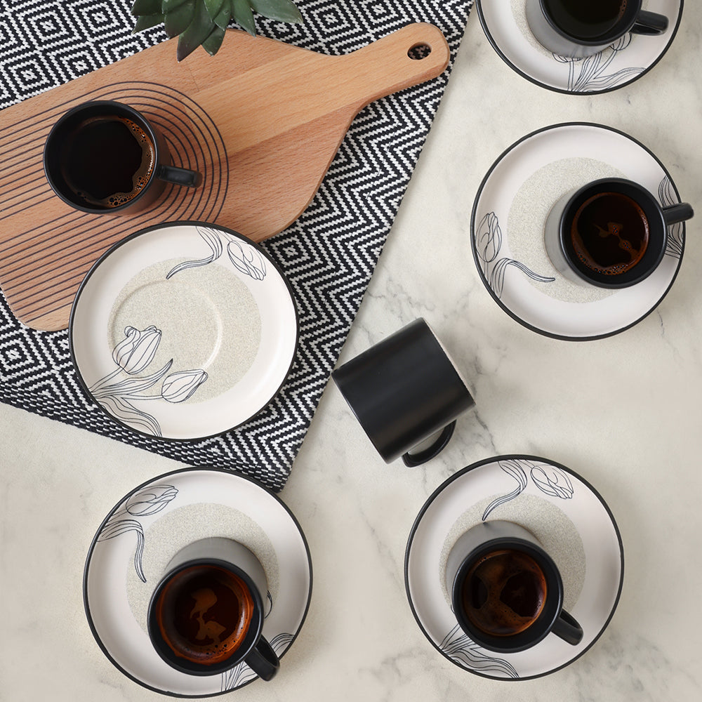 Shade Flowers Nordic Coffee Set 12 Pieces 6 Person