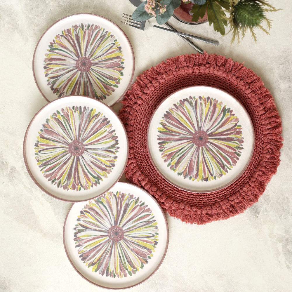 Serene Flower Nordic Cake Plate 22 Cm 4 Pieces