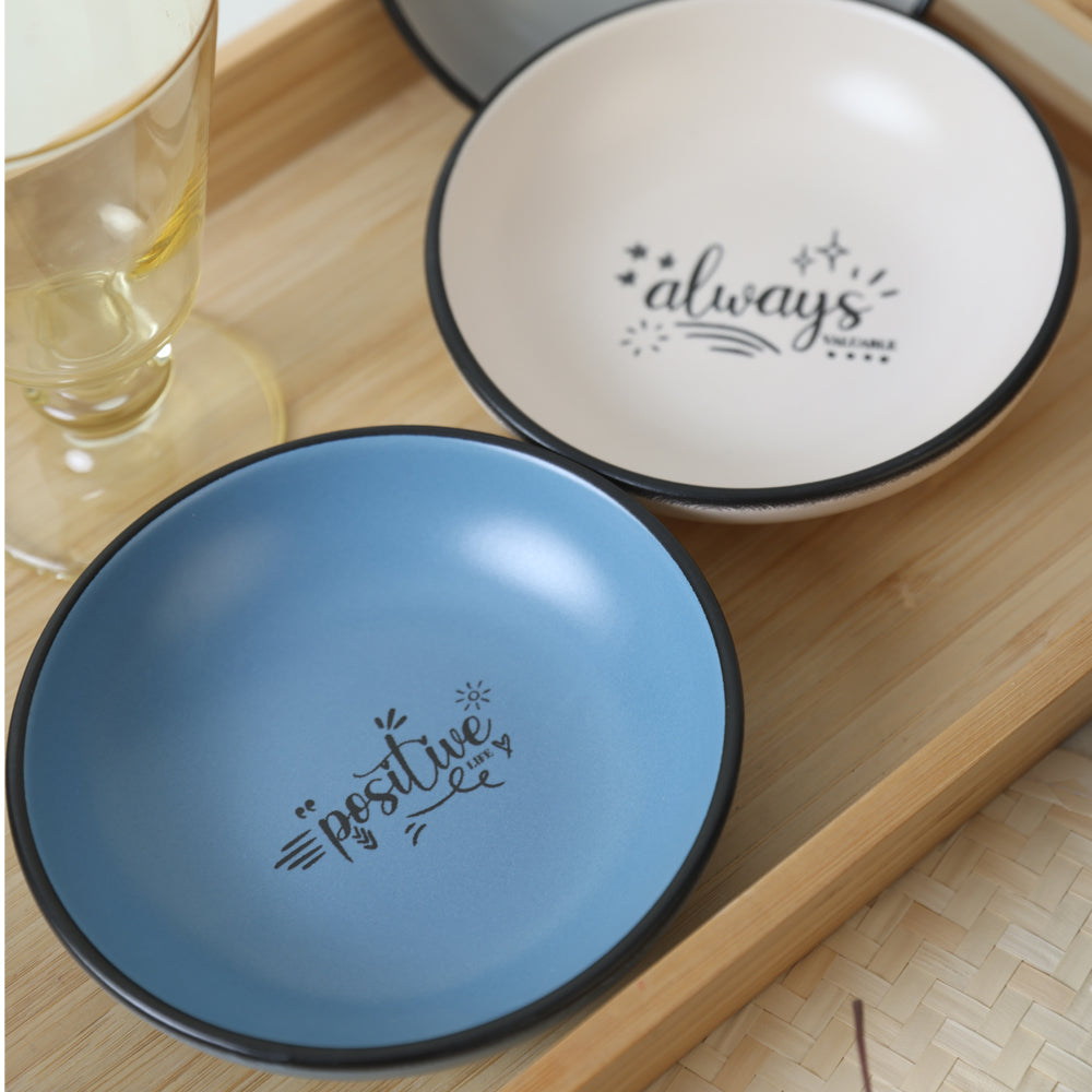 Rainbow Motto Snack Bowl 13 Cm 6 Pieces