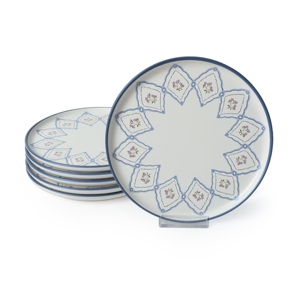 Floral Waves Nordic Cake Plate 22 Cm 6 Pieces