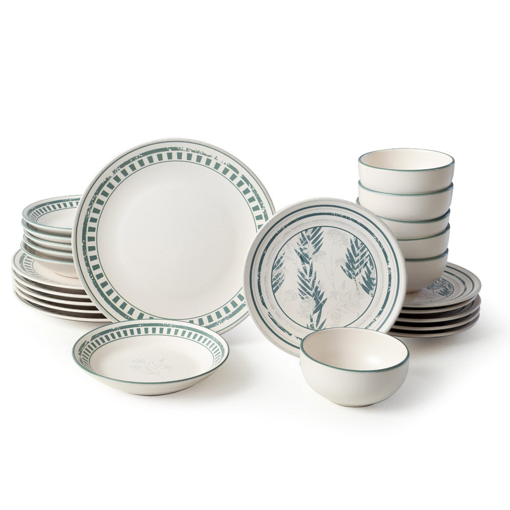 Green Leaf Dinner Set 24 Pieces 6 Person
