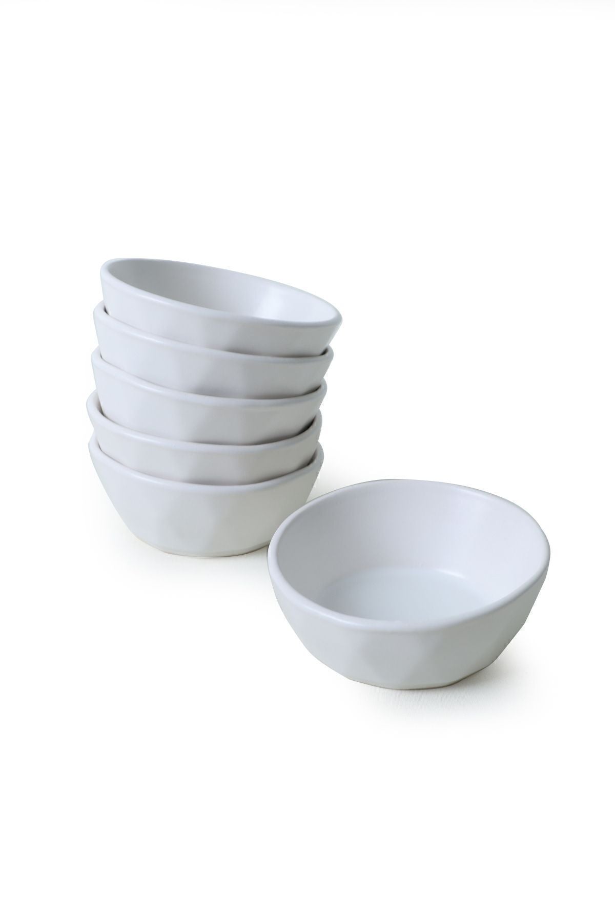 Matte White Crystal Snack Bowl 12 cm 6 Pieces