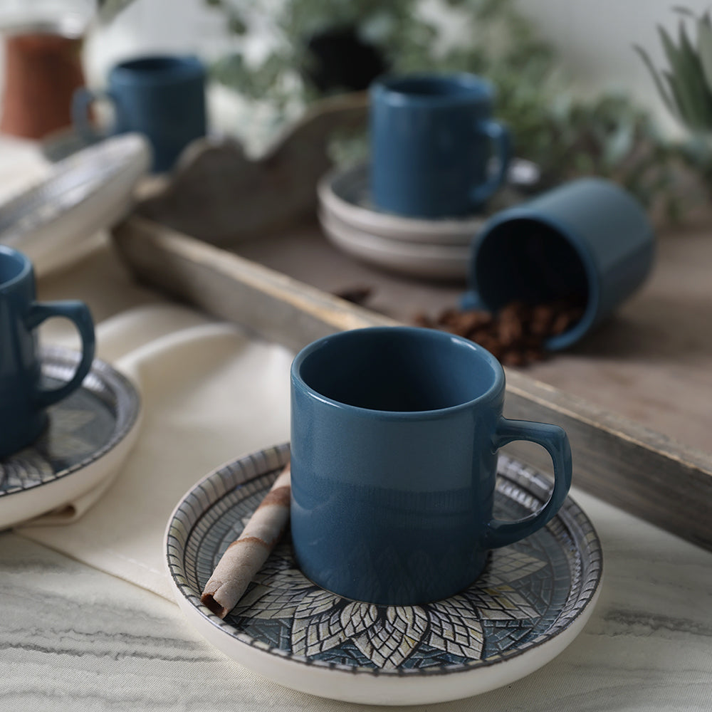 Mosaic Marvels Coffee Set 12 Pieces 6 Person
