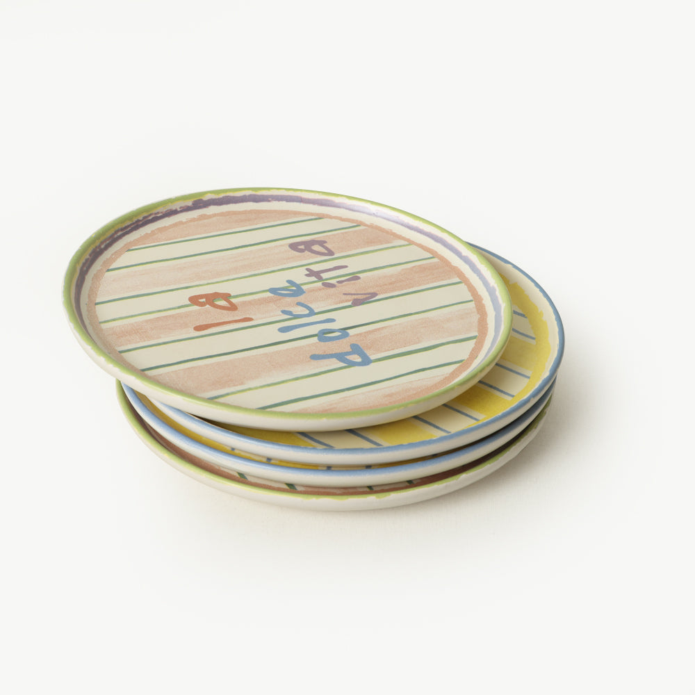 Mama Mia & La Dolce Vita Cake Plate 22 Cm 4 Pieces