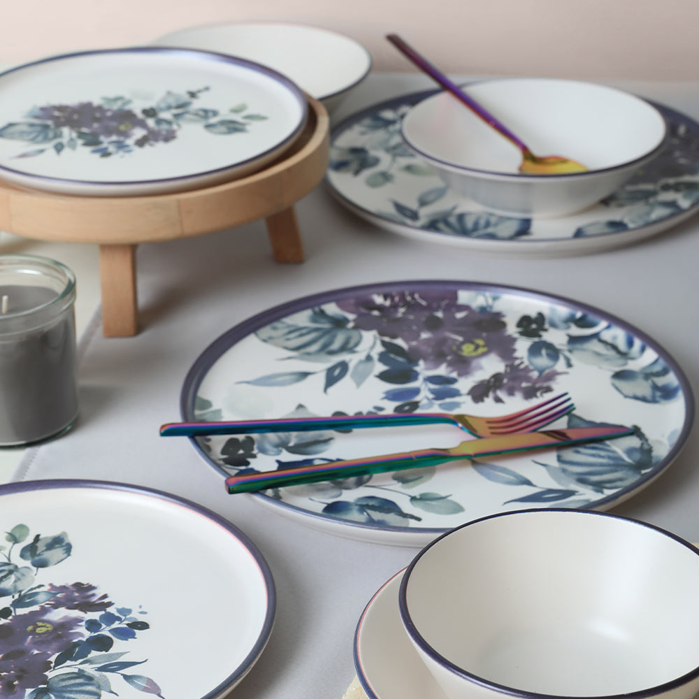 Purple Flower Dinner Set 24 Pieces for 6 People
