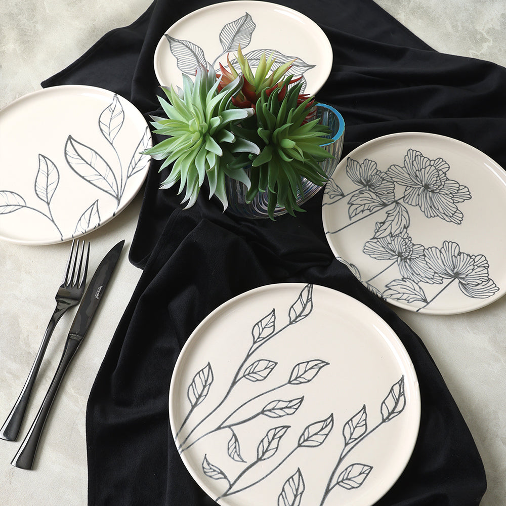 Leaf Traces Nordic Cake Plate 22 Cm 4 Pieces