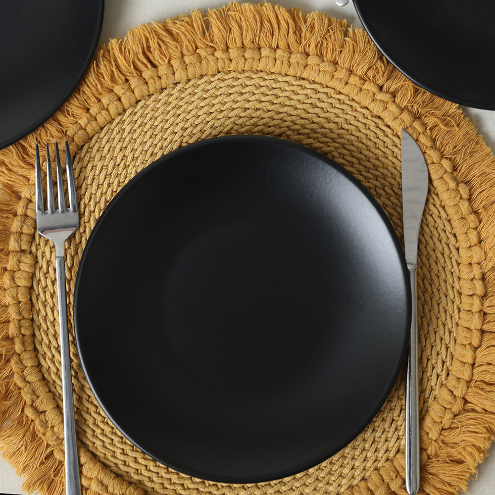 Matte Black Aegean Cake Plate 20 Cm 6 Pieces