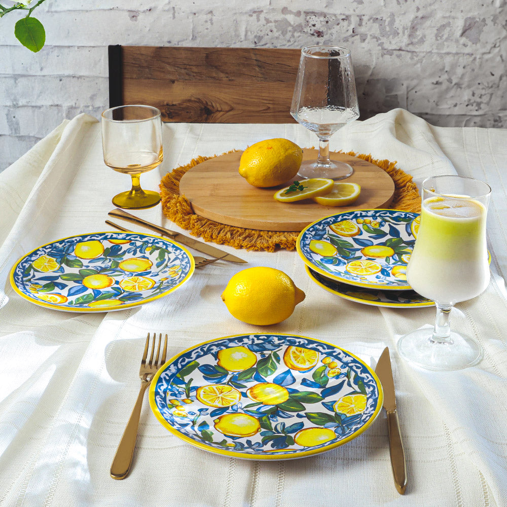 Lemon Glow Aegean Cake Plate 20 Cm 4 Pieces