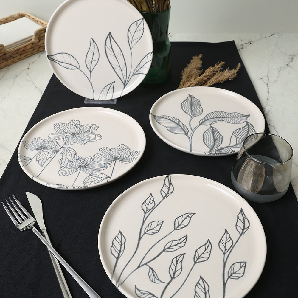 Leaf Traces Nordic Cake Plate 22 Cm 4 Pieces