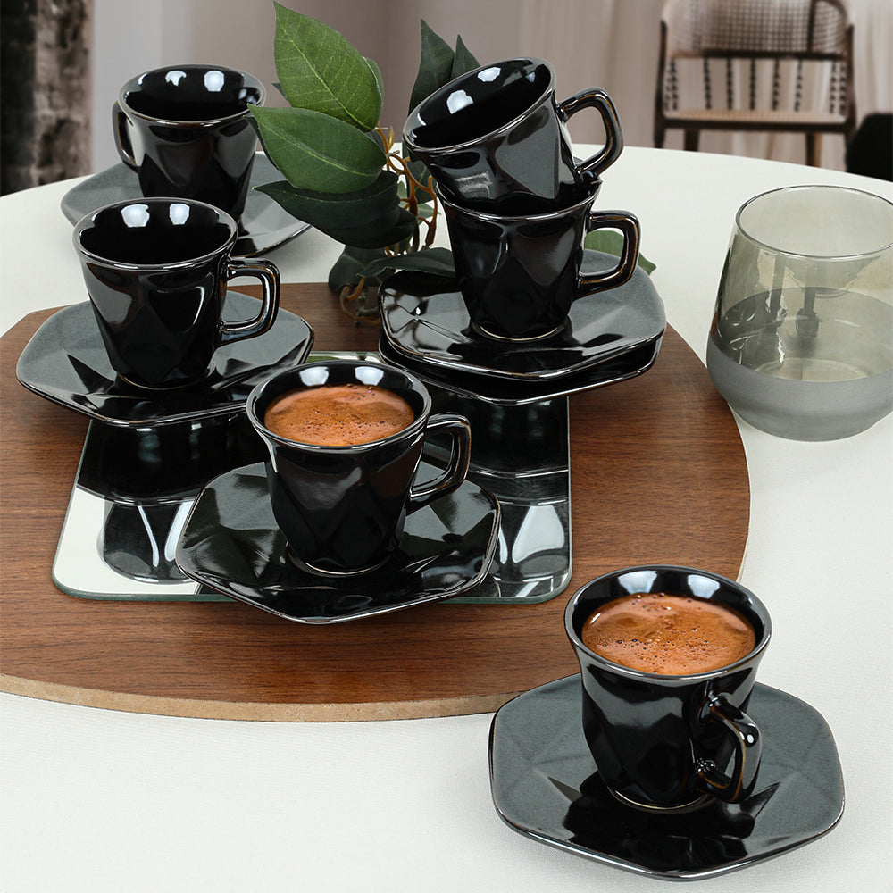 Shizen Crystal Coffee Cup Set 12 Pieces for 6 People