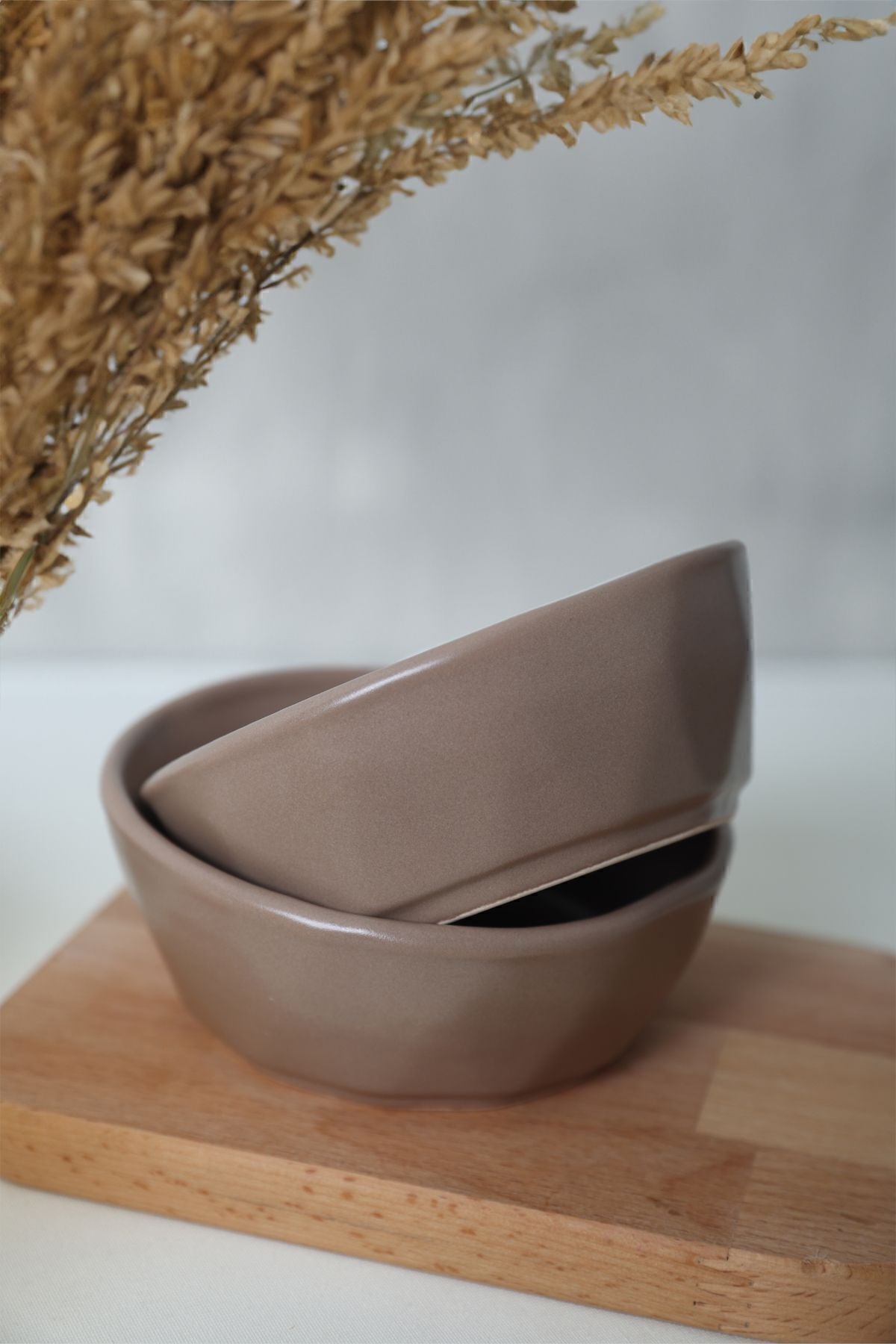 Matte Earth Taupe Crystal Snack Bowl 12 cm 6 Pieces