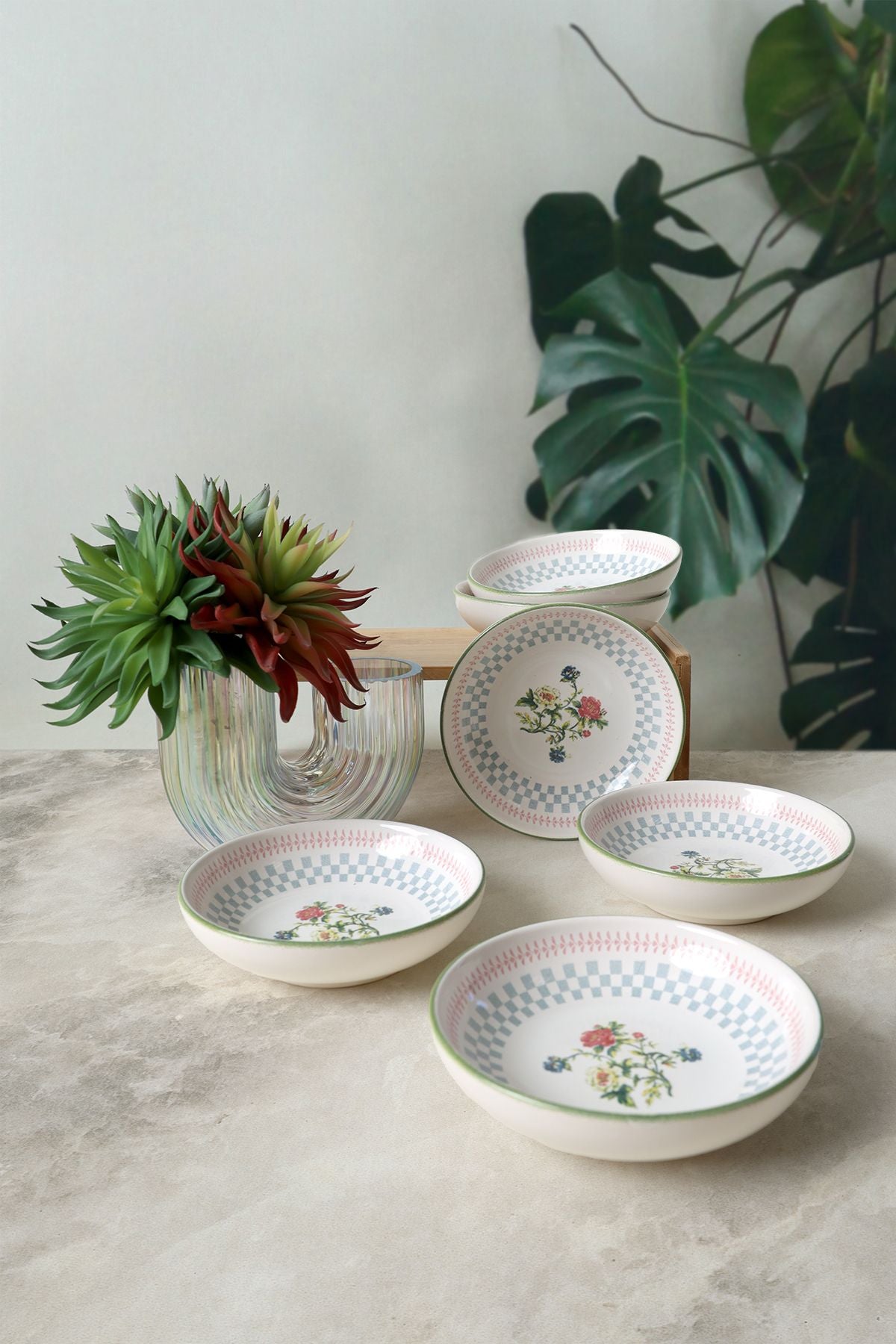 Rose Line Ring Snack Bowl 13 cm 6 Pieces