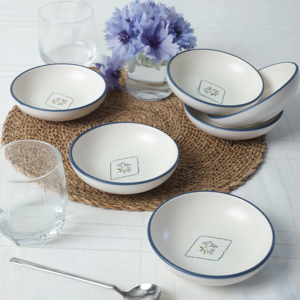 Floral Waves Snack Bowl 13 Cm 6 Pieces